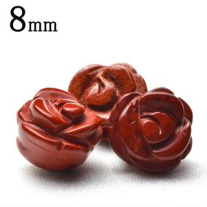 レッドジャスパー 薔薇カット　8mm　粒売り_T398-8｜latelier