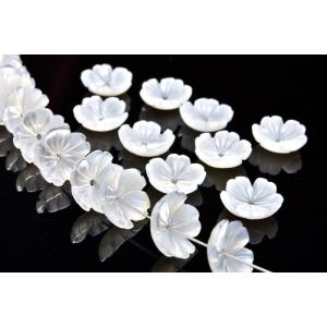 ホワイトシェル 桜 10x3mm 3粒セット ...の詳細画像2