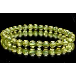 【１点物】太陽の石◇透明感 ペリドット　5.5mm　ブレスレット _U8039