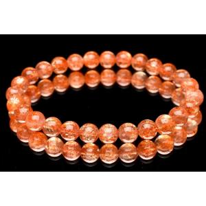 1点物】レイヤー◇イエローパープル フローライト 15mm ブレスレット