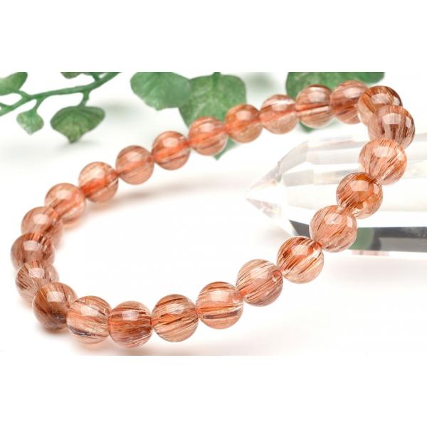 【１点物】キャッツアイ効果 ブロンズルチルクォーツ　7.5mm　ブレスレット _U8829