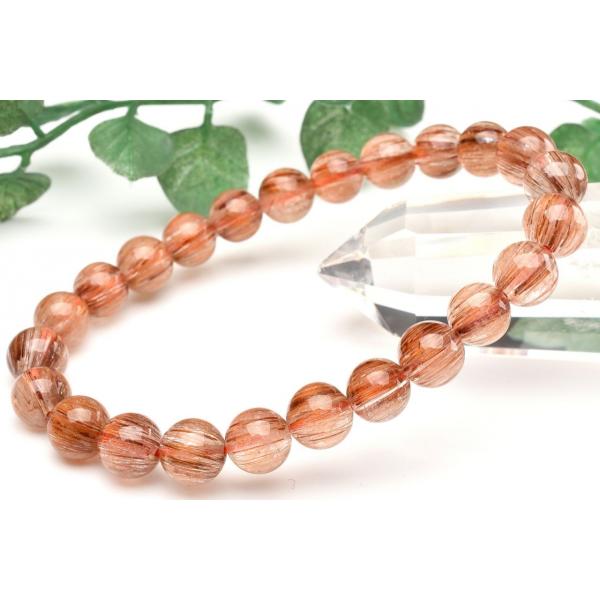 【１点物】キャッツアイ効果 ブロンズルチルクォーツ　7.5mm　ブレスレット _U8830