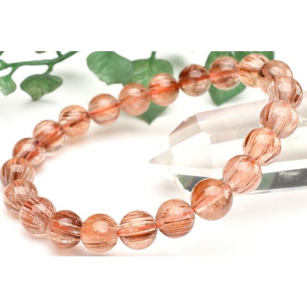 【１点物】キャッツアイ効果 ブロンズルチルクォーツ　8mm　ブレスレット _U8831