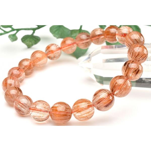 【１点物】キャッツアイ効果 ブロンズルチルクォーツ　9mm　ブレスレット _U8832