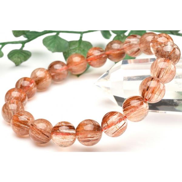 【１点物】キャッツアイ効果 ブロンズルチルクォーツ　9.5mm　ブレスレット _U8833