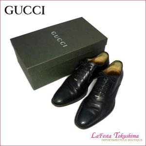 GUCCI　グッチ　レザー　レースアップシューズ／メンズシューズ　（ブラック）　［サイズ：40 1/2E］｜lato