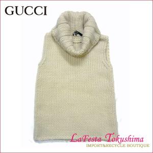 GUCCI　グッチ　ノースリーブ　タートルニット　（オフホワイト）　［XSサイズ］　made in Italy｜lato