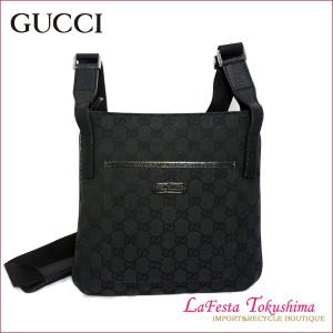 GUCCI　グッチ　GGキャンバス　ロングショルダーバッグ　（ブラック）｜lato