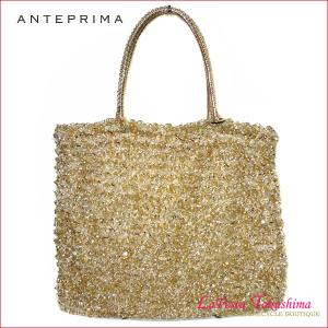 ANTEPRIMA　アンテプリマ　ミックスマテリアル　スクエア　ワイヤーバッグ　（ゴールド）　特価｜lato