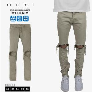 mnml ミニマル デニムパンツ ダメージジーンズ スキニー サイドジップ