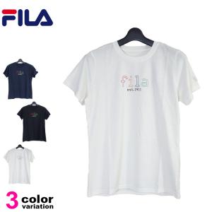 FILA フィラ 半袖 Tシャツ レディース 吸水速乾 UV対策 吸汗 ドライ フィット トレーニングシャツ ランニング ダンス フィットネス｜lattachey