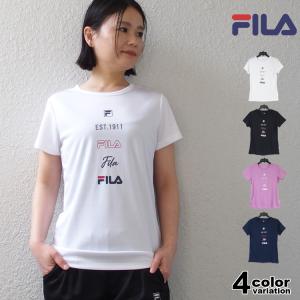 FILA フィラ 半袖 Tシャツ レディース 吸水速乾 UV対策 吸汗 ドライ フィット トレーニングシャツ ランニング ダンス フィットネス