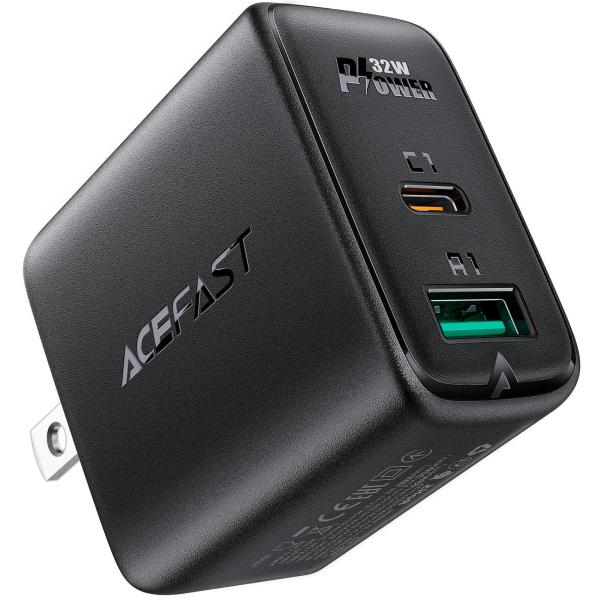 AceFast ブランド USB-C USB-A 急速充電器 PD 20w 2ポート AC チャージ...