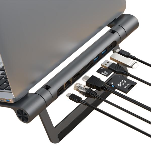 Acefast 8-in-1 マルチポート ハブ ラップトップ スタンド ドッキングステーション U...