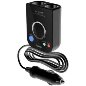 ノイズレスSuper電源ソケット「PLUSING（プラッシング）」（2連ブラック）　USBポート付き 車の電源ノイズの解消にXL-2100　(Lauda) ラウダ