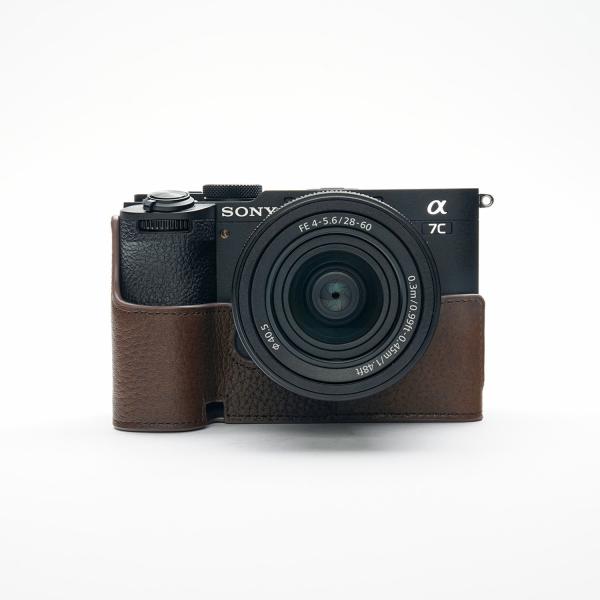 TP Original SONY α7C II /α7 CR用 ボディーハーフケース ダークブラウン...