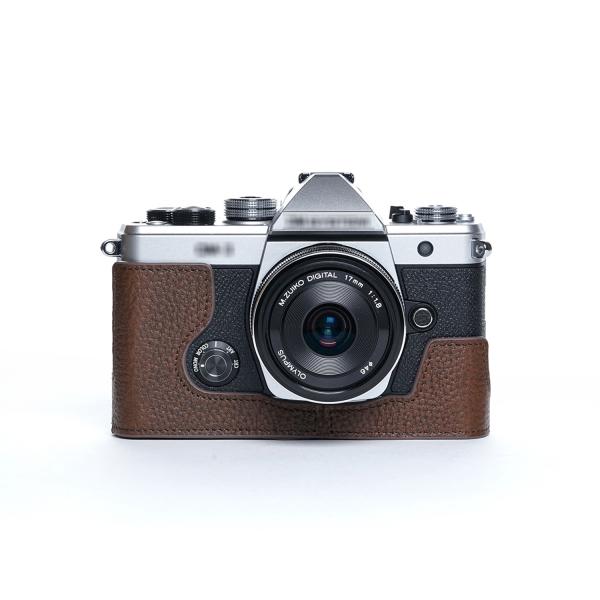 TP Original OM SYSTEM OM-3 用 ボディーハーフケース ダークブラウン ［国...