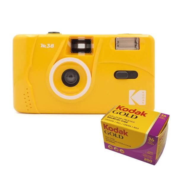 【お買い得！！】Kodak コダック フィルムカメラ M38 イエロー Gold200 フィルムセッ...