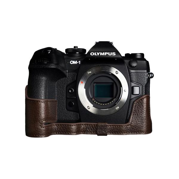 TP Original OM SYSTEM OM-1 用 ボディーハーフケース ダークブラウン ［国...