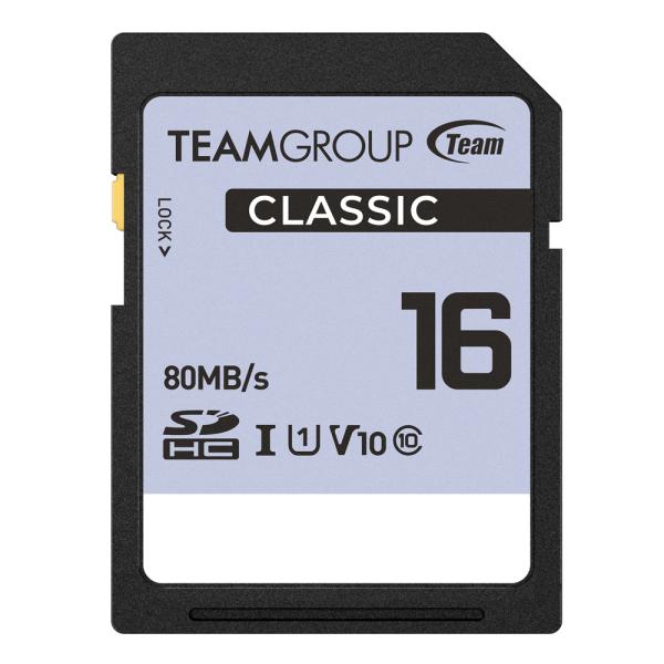 【メール便ＯＫ】Team CLASSIC SDHC UHS-I U1 V10 メモリーカード 16G...