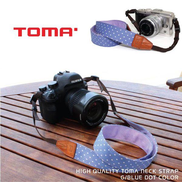 TOMA　おしゃれカメラストラップ　TNS005D BLUE DOT