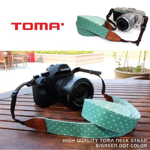 TOMA　おしゃれカメラストラップ　TNS005D GREEN DOT