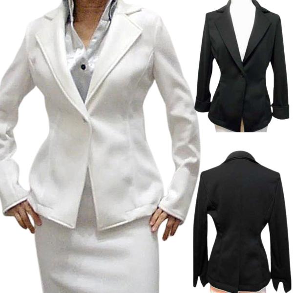 袖2WAY ストレッチジャケット ワンボタン テーラード 大人 アラサー アラフォー 長袖 七分袖 ...