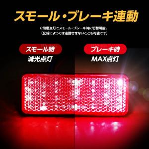 汎用 12V LED 角型 クリア リフレクタ...の詳細画像3
