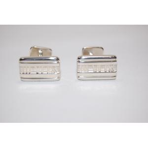 TIFFANY&Co.（ティファニー） カフス オーバル ネイビーライン SV925