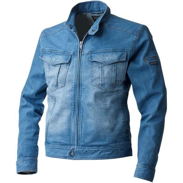 【サイズ交換不可】セール品 寅壱 デニム蛇腹ライダースジャケット 8960-554 作業着 作業服 ...