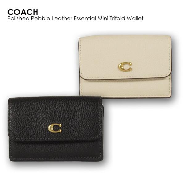 COACH コーチ Leather Essential Mini Trifold Wallet CM...