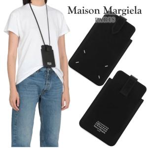 MAISON MARGIELA メゾン マルジェラ S56UI0211P4303 PHONE NECK POUCH スマホケース ブラック ショルダー 収納 本革 レディース おしゃれ ギフト｜laxny-yh