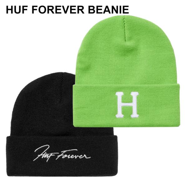 HUF ハフ  FOREVER BEANIE BN00124 HUF GREEN BLACK ORA...