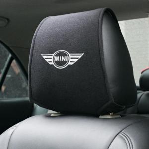 ミニ MINI BMW 車のヘッドレストカバー 2点セット 専用車ロゴ シートヘッド枕カバー ブラック プロテクター ネックピローカバー アクセサリー ysyt qtm