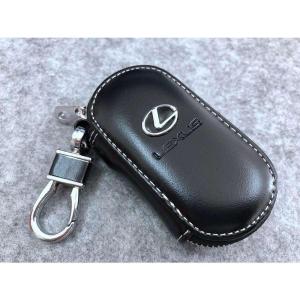 送料無料　レクサス用★キーケース スマートキー ラウンドファスナー 軽量  ブラック 楕円形 レザーキーケース　鍵　収納