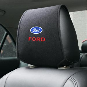 フォード 車のヘッドレストカバー 2点セット 専用車ロゴ シートヘッド枕カバー ブラック プロテクター ネックピローカバー アクセサリー ysyt qtm