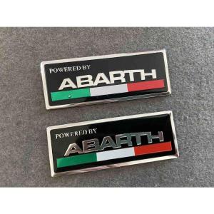 送料無料　506★アバルト ABARTH用★2枚セット カーステッカー エンブレム プレート アルミ製 フェンダーバッジ シール 強粘着力 8ｘ3CM