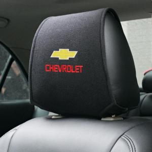 シボレー 車のヘッドレストカバー 2点セット 専用車ロゴ シートヘッド枕カバー ブラック プロテクター ネックピローカバー アクセサリー ysyt qtm
