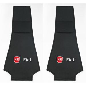 フィアット 車のヘッドレストカバー 2点セット 専用車ロゴ シートヘッド枕カバー ブラック プロテクター ネックピローカバー アクセサリー ysyt qtm