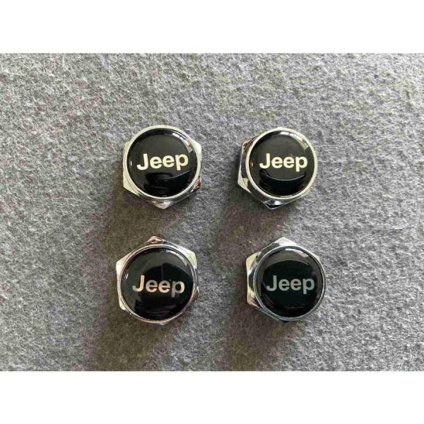 送料無料　80★JEEP ジープ用★4個セット ナンバープレートのネジ スクリューボルト ドレスアッ...