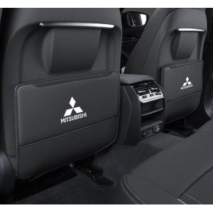 ◆三菱 MITSUBISHI◆ブラック◆車用 シート バックカバー 汚れ防止カバー 蹴り防止 取付簡単 座席 シートバック カーグッズ 2枚セット aaam qtm