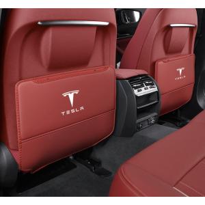 ◆テスラ TESLA◆ワインレッド◆車用 シート バックカバー 汚れ防止カバー 蹴り防止 取付簡単 座席 シートバック カーグッズ 2枚セット aaam qtm