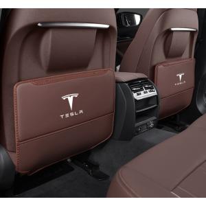◆テスラ TESLA◆モカブラウン◆車用 シート バックカバー 汚れ防止カバー 蹴り防止 取付簡単 座席 シートバック カーグッズ 2枚セット aaam qtm