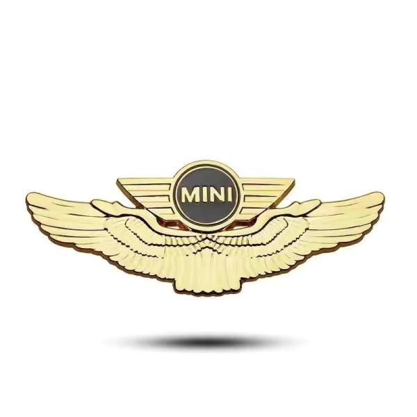 ◆ミニ BMW MINI◆ゴールド◆エンブレム ステッカー バッジステッカー 貼エンブレム 金属製 ...