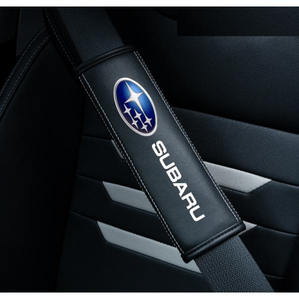 ◆スバル SUBARU◆シートベルトパッド2本 レザー製 シートベルトカバー 摩擦 圧力 軽減 肩 ...