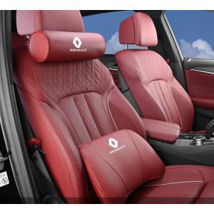 ◆ルノー RENAULT◆レッド◆車用 ネックパッド 腰クッション 背もたれクッション ネックピロー ヘッドレスト ナッパレザー 背当て 低反発 aacz qtm
