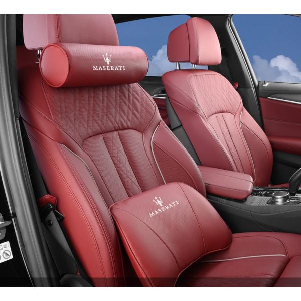 ◆マセラティ Maserati◆レッド◆車用 ネックパッド 腰クッション 背もたれクッション ネック...