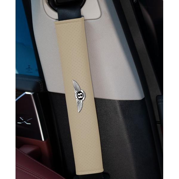 ◆ベントレー Bentley◆ホワイト◆シートベルトパッド シートベルトカバー シートベルトクッショ...