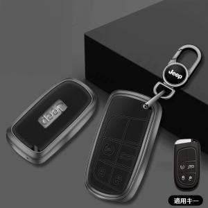 ★ジープ JEEP★深錆色/ブラック★キーケース キーカバー キーホルダー 車用 キーチェーン レザー+合金 キーホルダー 傷防止 防水 防塵 A番 yabb qtm