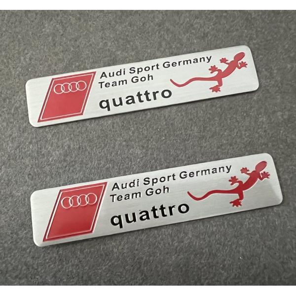 送料無料 561★アウディ AUDI quattro★2枚セット カーステッカー エンブレム ブラッ...